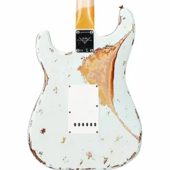 Fender Custom Shop '61 Stratocaster Heavy Relic Electric Guitar Super Faded Aged Sonic Blue over 3-Color Sunburst