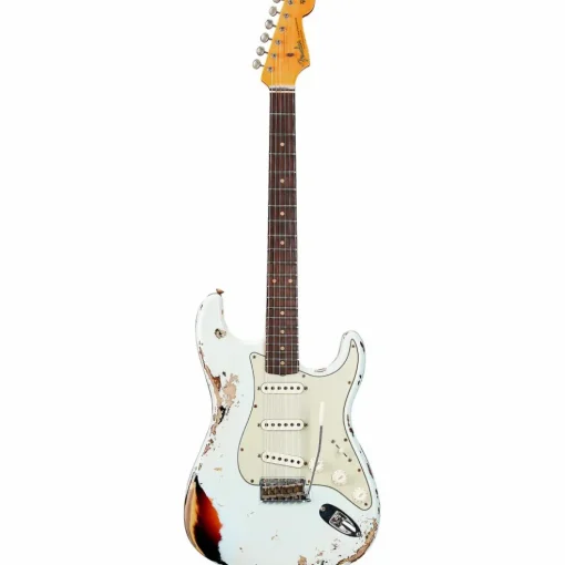 Fender Custom Shop '61 Stratocaster Heavy Relic Electric Guitar Super Faded Aged Sonic Blue over 3-Color Sunburst