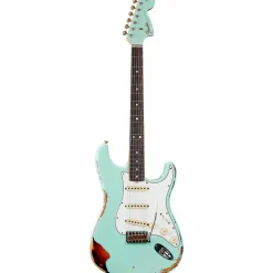 Fender Custom Shop 1967 Stratocaster Limited-Edition Heavy Relic Electric Guitar Aged Surf Green over 3-Color Sunburst