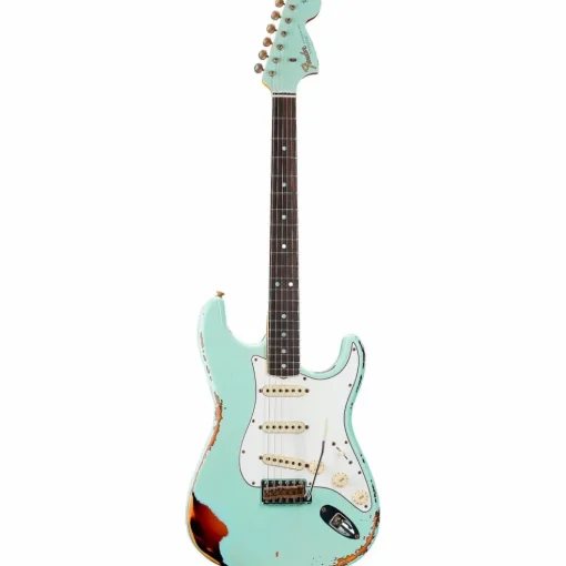 Fender Custom Shop 1967 Stratocaster Limited-Edition Heavy Relic Electric Guitar Aged Surf Green over 3-Color Sunburst