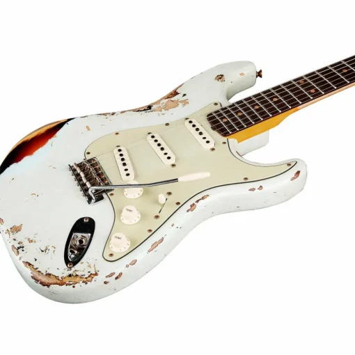 Fender Custom Shop '61 Stratocaster Heavy Relic Electric Guitar Super Faded Aged Sonic Blue over 3-Color Sunburst