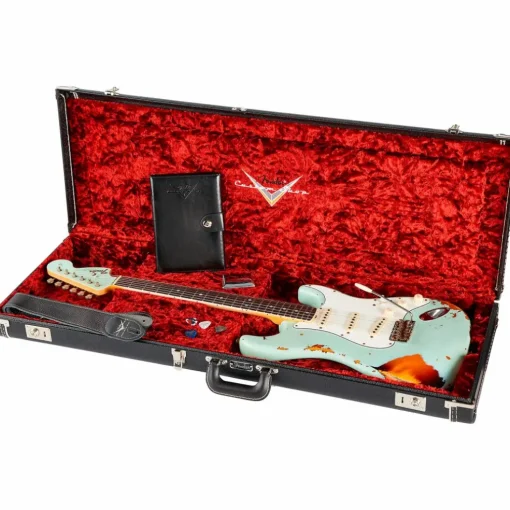 Fender Custom Shop 1967 Stratocaster Limited-Edition Heavy Relic Electric Guitar Aged Surf Green over 3-Color Sunburst