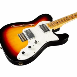 Fender Custom Shop Limited-Edition '70s Tele Thinline Journeyman Relic Electric Guitar Bleached 3-Color Sunburst