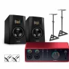 Focusrite Scarlett 4i4 Gen 4 with Adam Audio T-Series Studio Monitor Pair Bundle (Stands & Cables Included) T5V