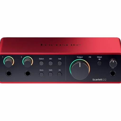 Focusrite Scarlett 2i2 Gen 4 with Adam Audio T-Series Studio Monitor Pair & T10S Subwoofer Bundle (Stands & Cables Included) T7V