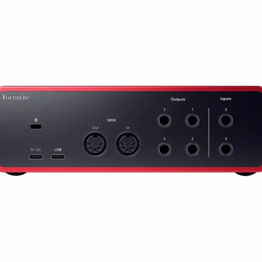 Focusrite Scarlett 4i4 Gen 4 with Adam Audio T-Series Studio Monitor Pair Bundle (Stands & Cables Included) T5V