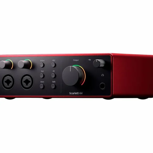 Focusrite Scarlett 4i4 Gen 4 with Adam Audio T-Series Studio Monitor Pair Bundle (Stands & Cables Included) T5V