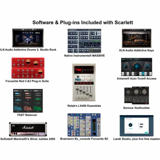 Focusrite Scarlett 4i4 Gen 4 with Adam Audio T-Series Studio Monitor Pair Bundle (Stands & Cables Included) T5V