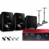 Focusrite Scarlett Solo Gen 4 with Adam Audio T-Series Studio Monitor Pair & T10S Subwoofer Bundle (Stands & Cables Included) T8V