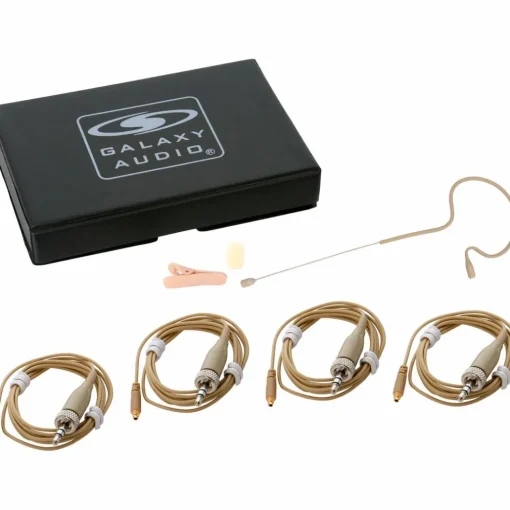Galaxy Audio ESM4 Single-Ear Headset Mic With 4 Sennheiser Connector Cables, Windscreen, Clip and Case Beige
