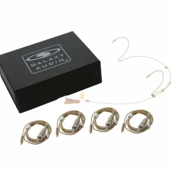 Galaxy Audio HSM4 Dual Ear Headset Mic With 4 Sennheiser Connecton Cables, Windscreen, Clip and Case Beige