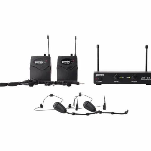 Gemini UHF-02HL 2-Channel Wireless Headset/Lavalier Combo System S34