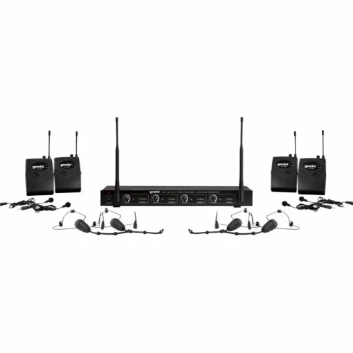 Gemini UHF-04HL 4-Channel Wireless Headset/Lavalier Combo System, 517.6/521.5/533.7/537.2mHz S1234