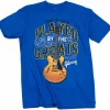 Gibson Gibson Played By The Greats Vintage T-Shirt Large Bright Royal Blue