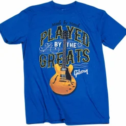 Gibson Gibson Played By The Greats Vintage T-Shirt Large Bright Royal Blue