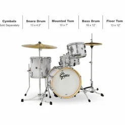 Gretsch Drums Brooklyn 4-Piece Micro Kit Shell Pack White Marine Pearl