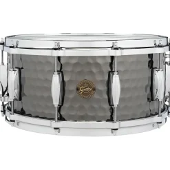 Gretsch Drums Hammered Black Steel Snare 14 x 6.5 in.
