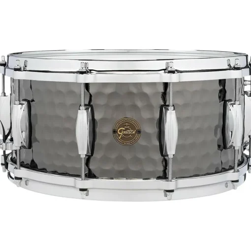 Gretsch Drums Hammered Black Steel Snare 14 x 6.5 in.