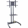 H. Wilson Luxor Adjustable Flat Panel Cart with Shelf and Rotating Mount