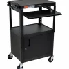 H. Wilson Plastic Cart with Steel Cabinet and Pullout Keyboard Tray
