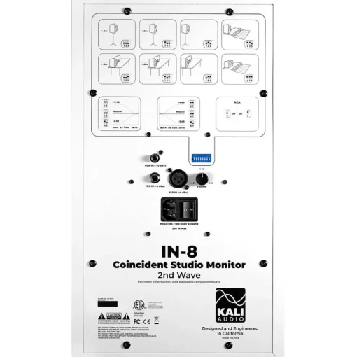 Kali Audio IN-8W V2 8" 3-Way Powered Studio Monitor (Each), White