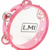 LMI Transparent Tambourine With Head Pink 15CM