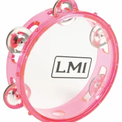 LMI Transparent Tambourine With Head Pink 15CM