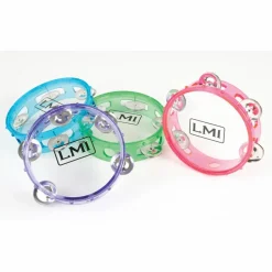 LMI Transparent Tambourine With Head Pink 15CM