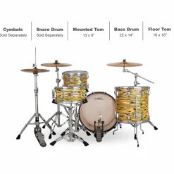Ludwig Legacy Maple 3-Piece Fab Shell Pack with 22 in. Bass Drum Lemon Oyster