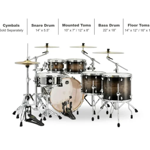 Mapex Armory Series Exotic Studioease Fast Shell Pack With 22" Bass Drum Black Dawn