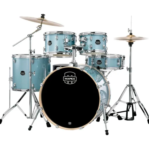 Mapex Venus 5-Piece Rock Drum Set With Hardware and Cymbals Aqua Blue Sparkle