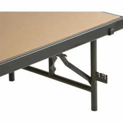 Midwest Folding Products 4' Deep X 6' Wide Single Height Portable Stage & Seated Riser 8 Inches High Pewter Gray Carpet