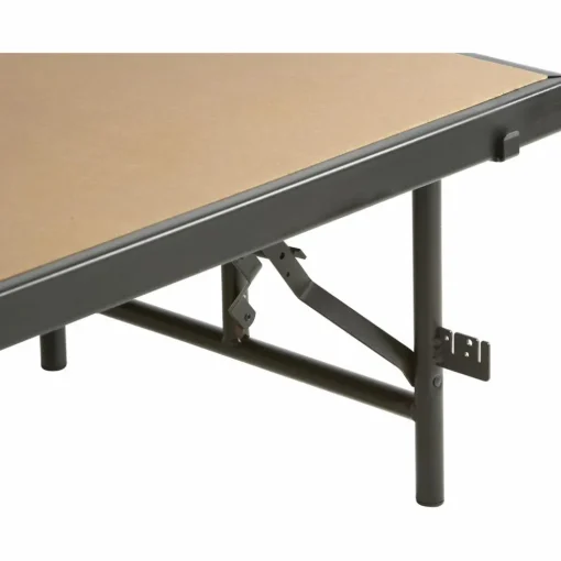 Midwest Folding Products 4' Deep X 6' Wide Single Height Portable Stage & Seated Riser 8 Inches High Pewter Gray Carpet