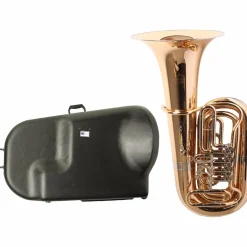 Miraphone 186-4U Series 4-Valve Gold Brass BBb Tuba with Hard Case