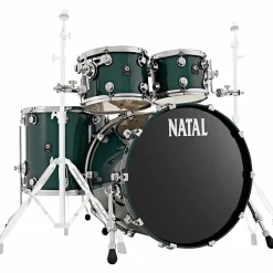 Natal Drums Cafe Racer US Fusion 22 4-Piece Shell Pack With 22" Bass Drum British Racing Green Sparkle