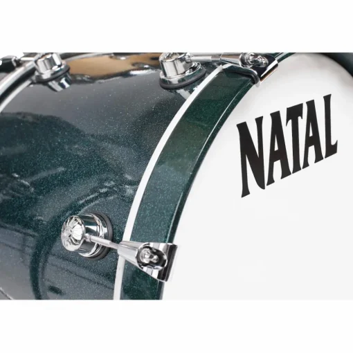Natal Drums Cafe Racer US Fusion 22 4-Piece Shell Pack With 22" Bass Drum British Racing Green Sparkle