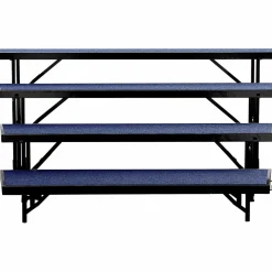 National Public Seating 4 Level Tapered Standing Choral Riser Blue Carpet