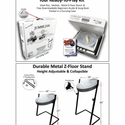 Panyard Jumbie Jam Steel Drum Kit with Metal Z-Floor Stand Silver