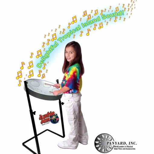Panyard Jumbie Jam Steel Drum Kit with Metal Z-Floor Stand Silver