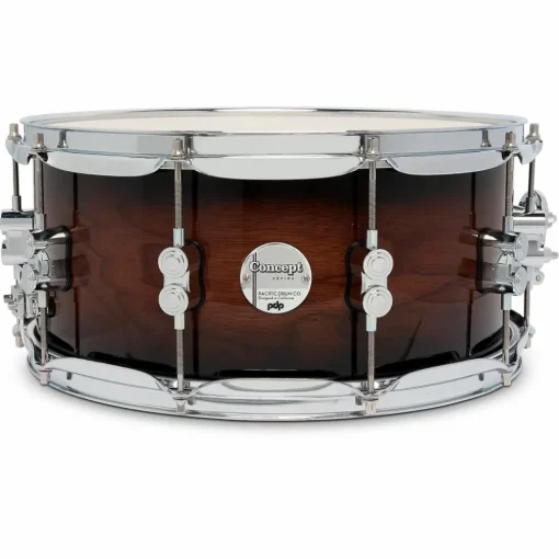 PDP by DW Concept Maple Exotic Snare Drum 14 x 6.5 in. Walnut to Charcoal Burst