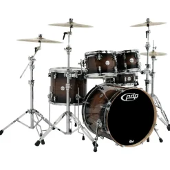 PDP by DW Concept Maple Exotic Series 5-Piece Shell Pack Walnut to Charcoal Burst
