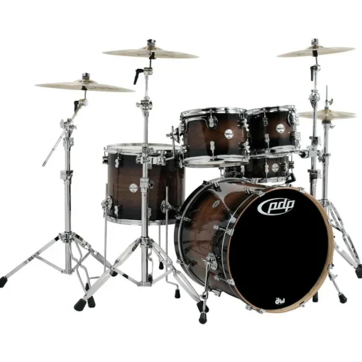 PDP by DW Concept Maple Exotic Series 5-Piece Shell Pack Walnut to Charcoal Burst
