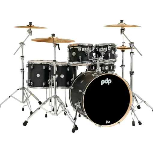 PDP by DW Concept Maple 6-Piece Shell Pack With Chrome Hardware Carbon Fiber