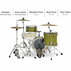PDP by DW Concept Maple 3-Piece Bop Shell Pack Satin Olive