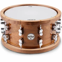 PDP by DW Limited-Edition Dark Stain Walnut and Maple Snare With Walnut Hoops and Chrome Hardware and SKB Case