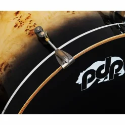 PDP by DW Limited-Edition Mapa Burl 4-Piece Shell Pack With Antique Bronze Hardware Black Burst