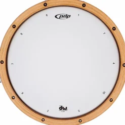 PDP by DW Limited-Edition Dark Stain Walnut and Maple Snare With Walnut Hoops and Chrome Hardware and SKB Case