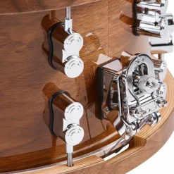 PDP by DW Limited-Edition Dark Stain Walnut and Maple Snare With Walnut Hoops and Chrome Hardware and SKB Case