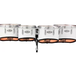 Pearl Championship Maple Marching Tenor Drums Quad Shallow Cut 10, 12, 13, 14 in. Pure White #33