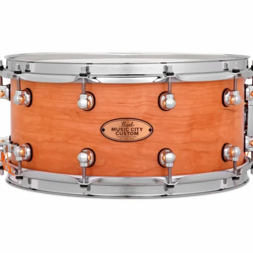 Pearl Music City Custom Solid Shell Snare Cherry in Hand-Rubbed Natural Finish 14 x 6.5 in.